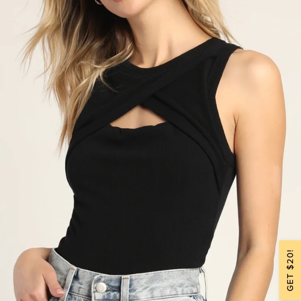Lulus Ribbed Cutout Tank